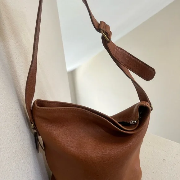 COACH Duffle Bag Brown Vintage Crossbody Shoulder Bag Pebble Leather Made In USA - Picture 4 of 15